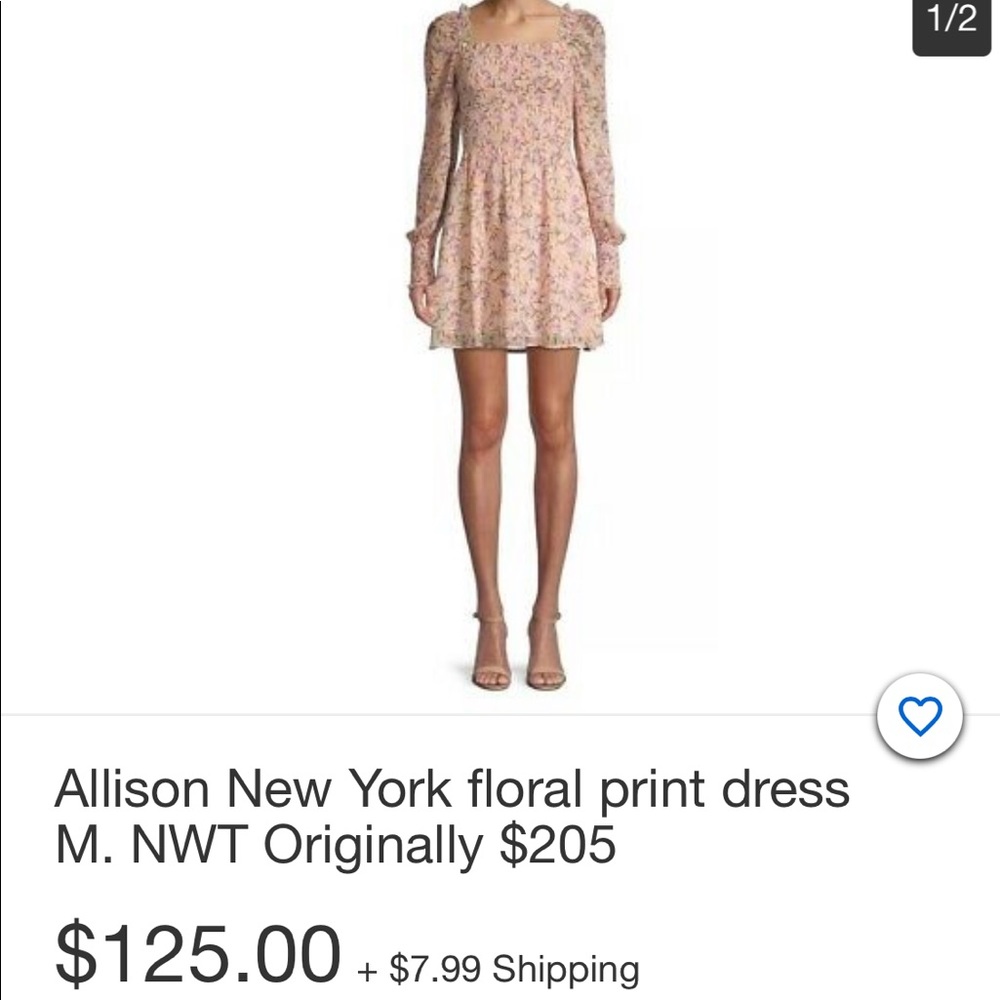 NWT light pink, floral dress - Picture 3 of 9